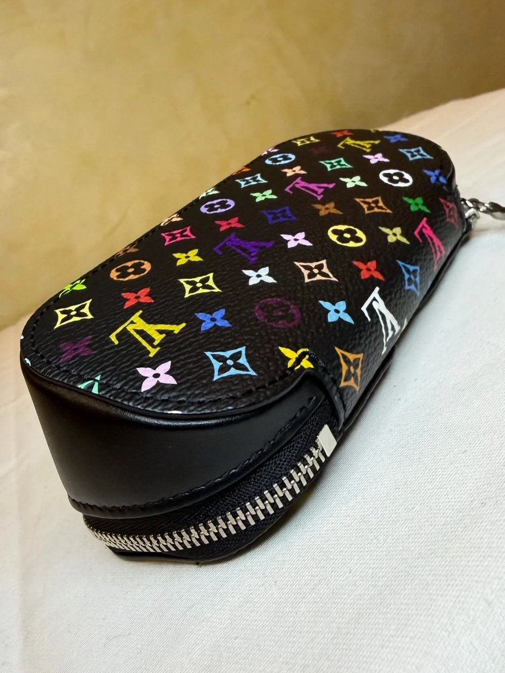 Louis Vuitton x Takashi Murakami Multicolor Monogram Sunglasses Pouch Black